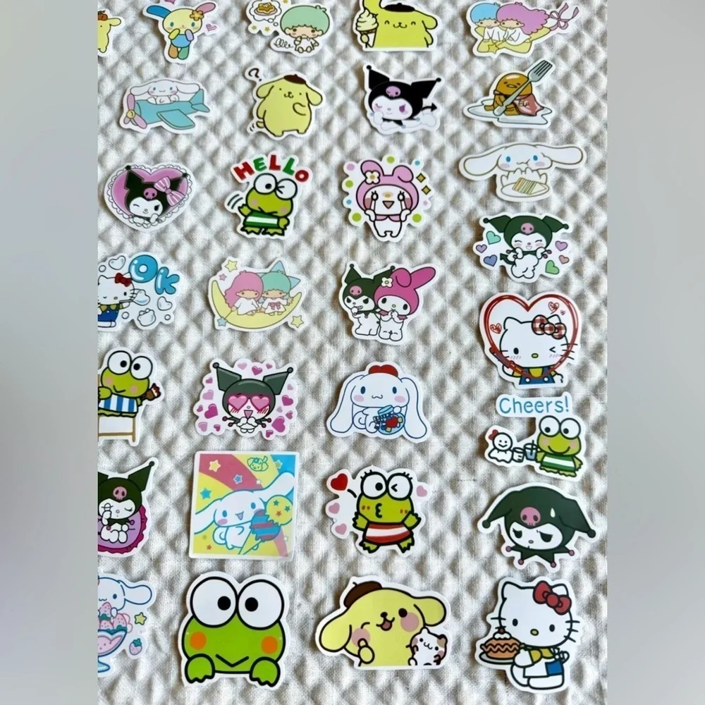 New Sanrio Hello Kitty & Friends Kawaii Waterproof Stickers Set of 50 - 2” x 2”